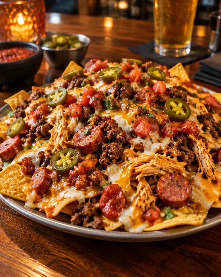 Loaded meat nachos